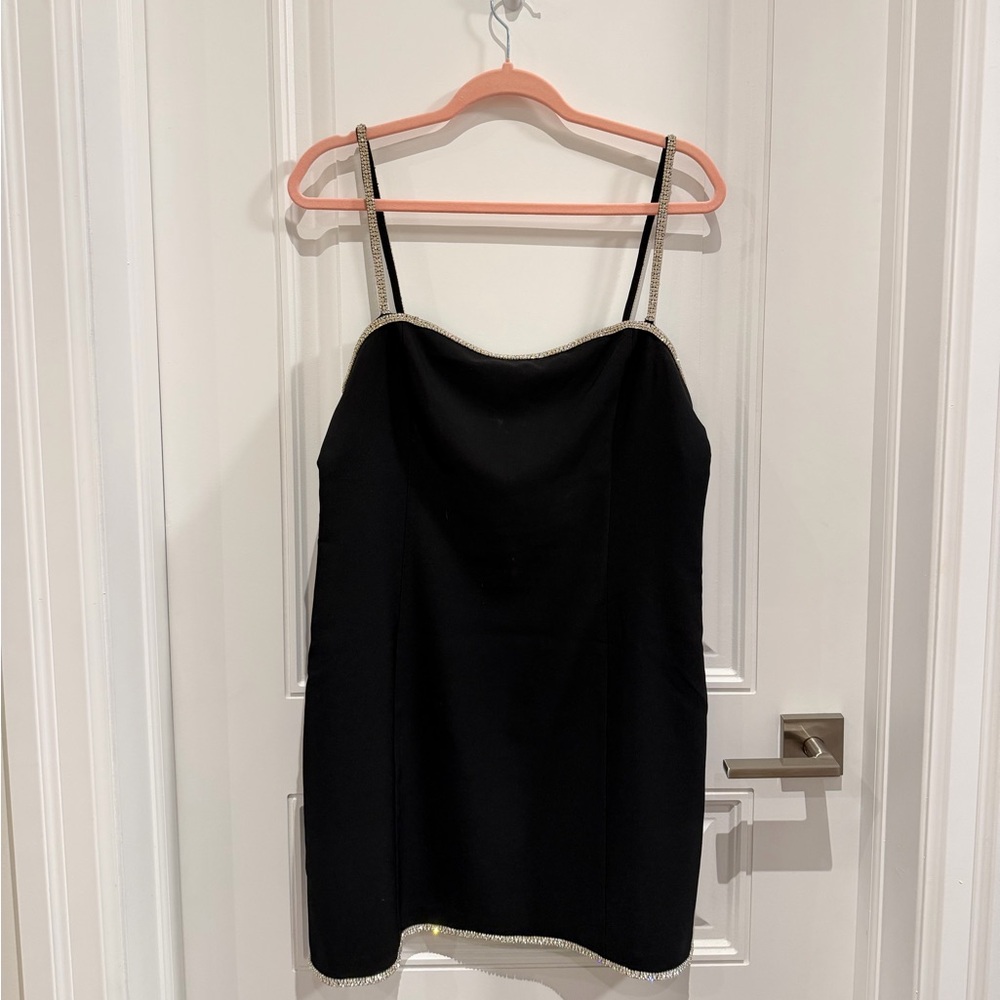 Dynamite Black Mini Dress with Silver Trim